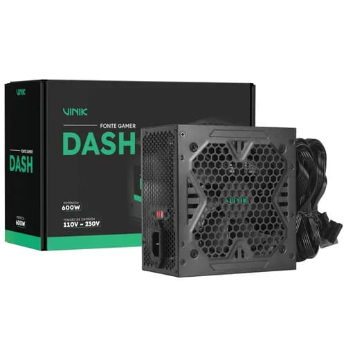 FONTE 600W DASH GAMER VINIK BLACK VFG600WPV3