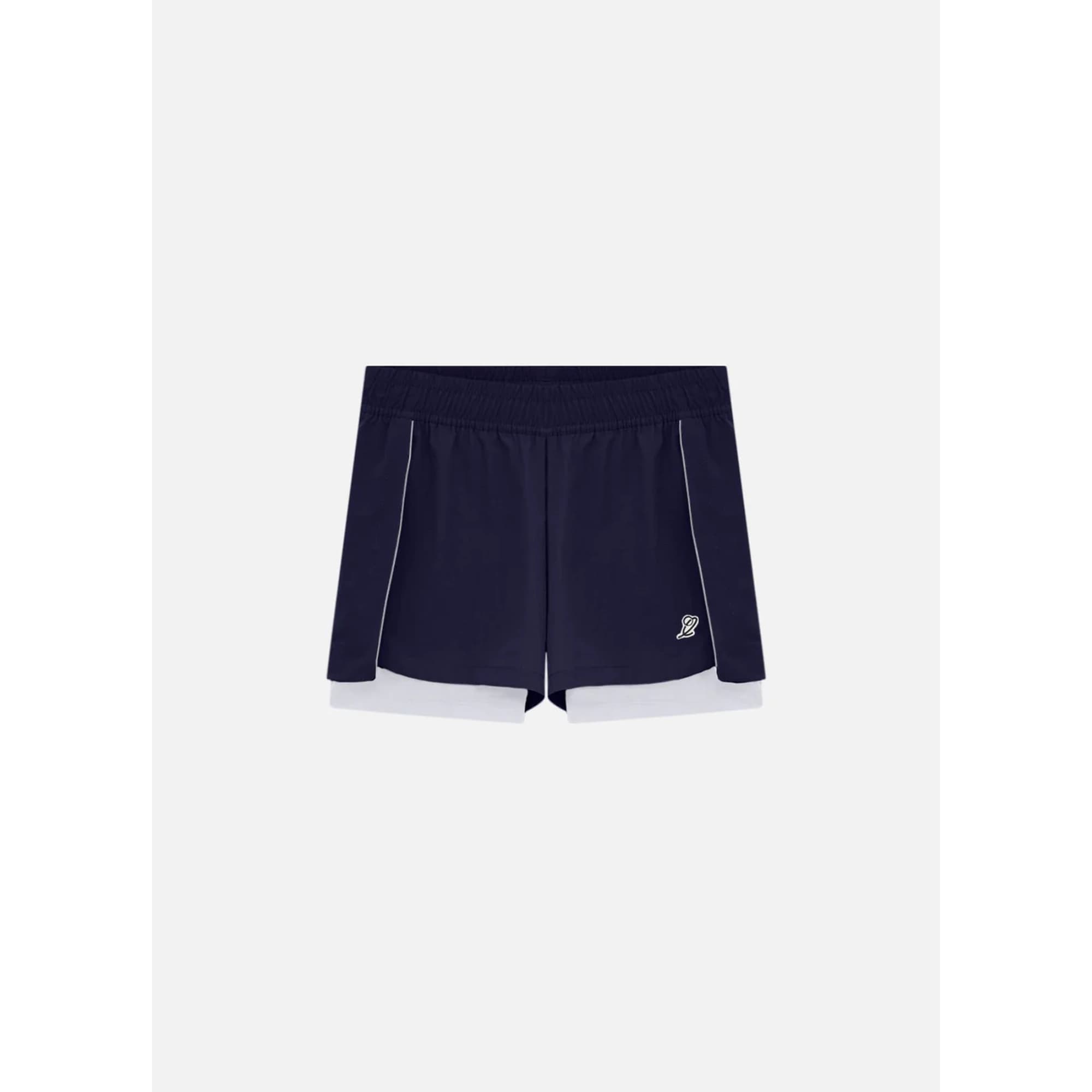 Short 2x1 Slyce All Court Feminino 2.0 - Azul Marinho