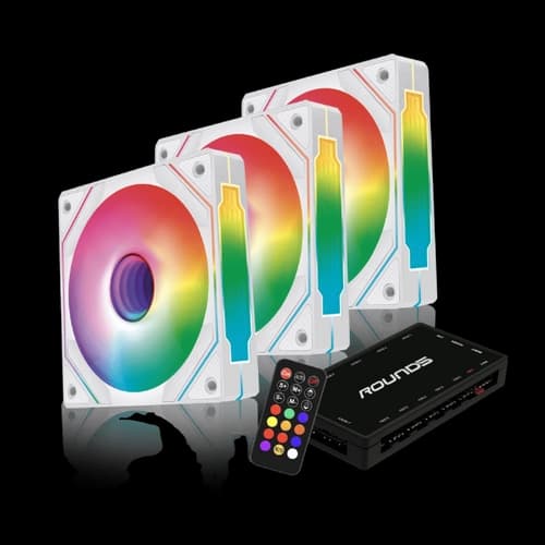 KIT FAN COOLER R5 3X FANS AURORA WHITE FORWARD