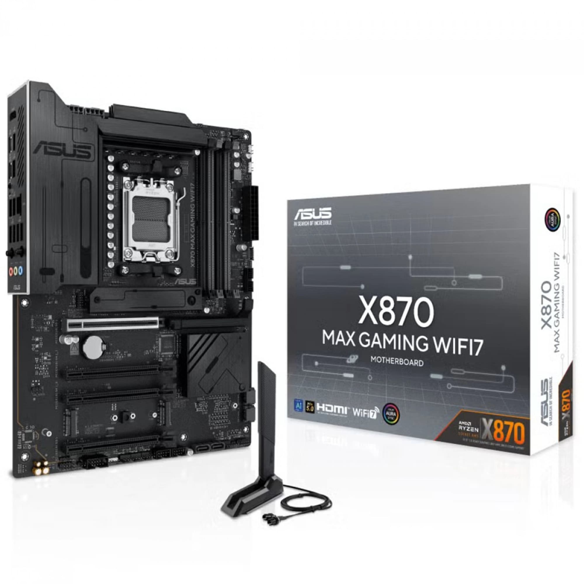 PLACA MAE ASUS X870-P PRIME PRETA E BRANCA (AM5/ 4XDDR5/ HDMI/ DISPLAYPORT/ M.2/ USB 4)
