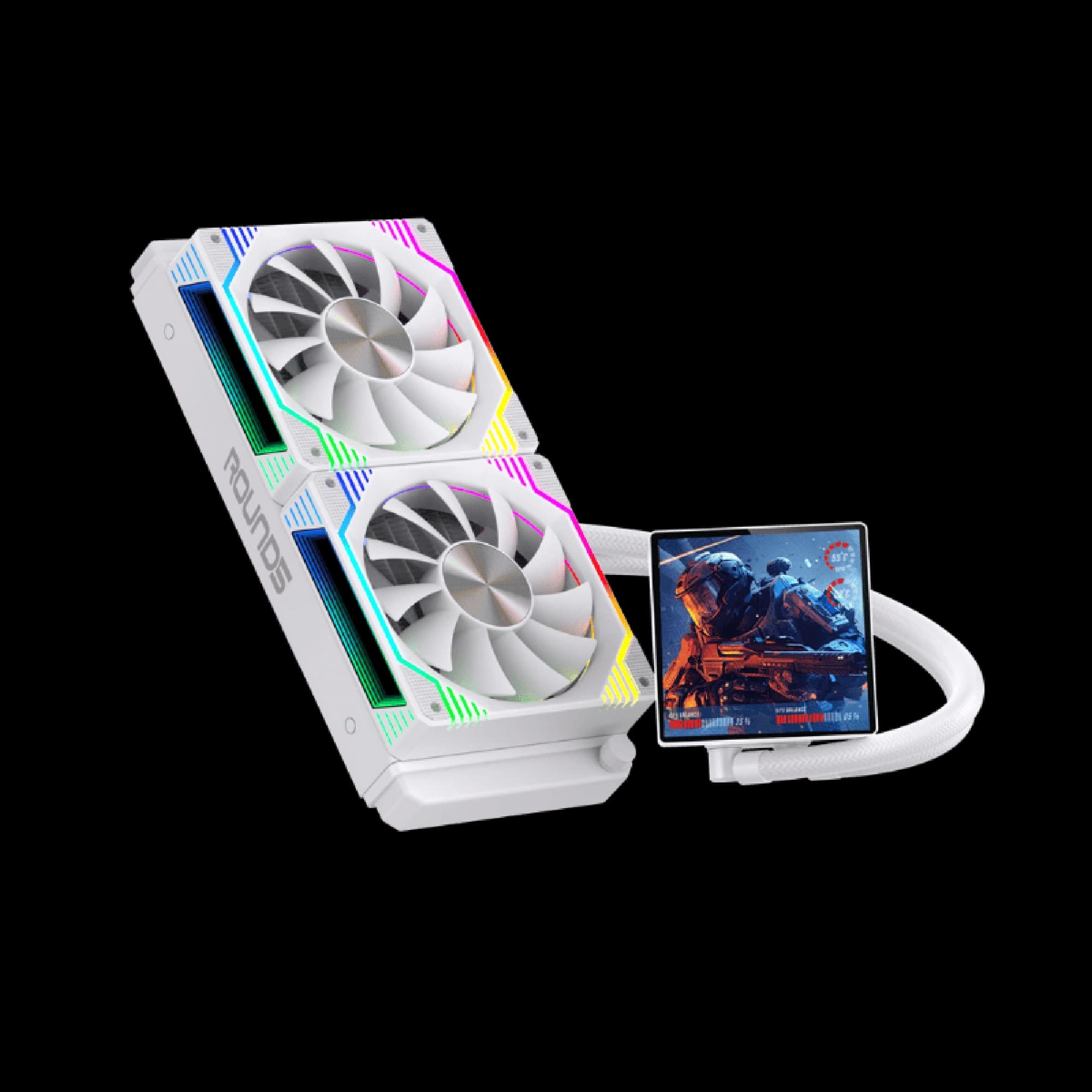WATERCOOLER R5 ZEPHYRO WHITE ARGB COM TELA DE 4" POLEGADAS, 240MM-TDP250W