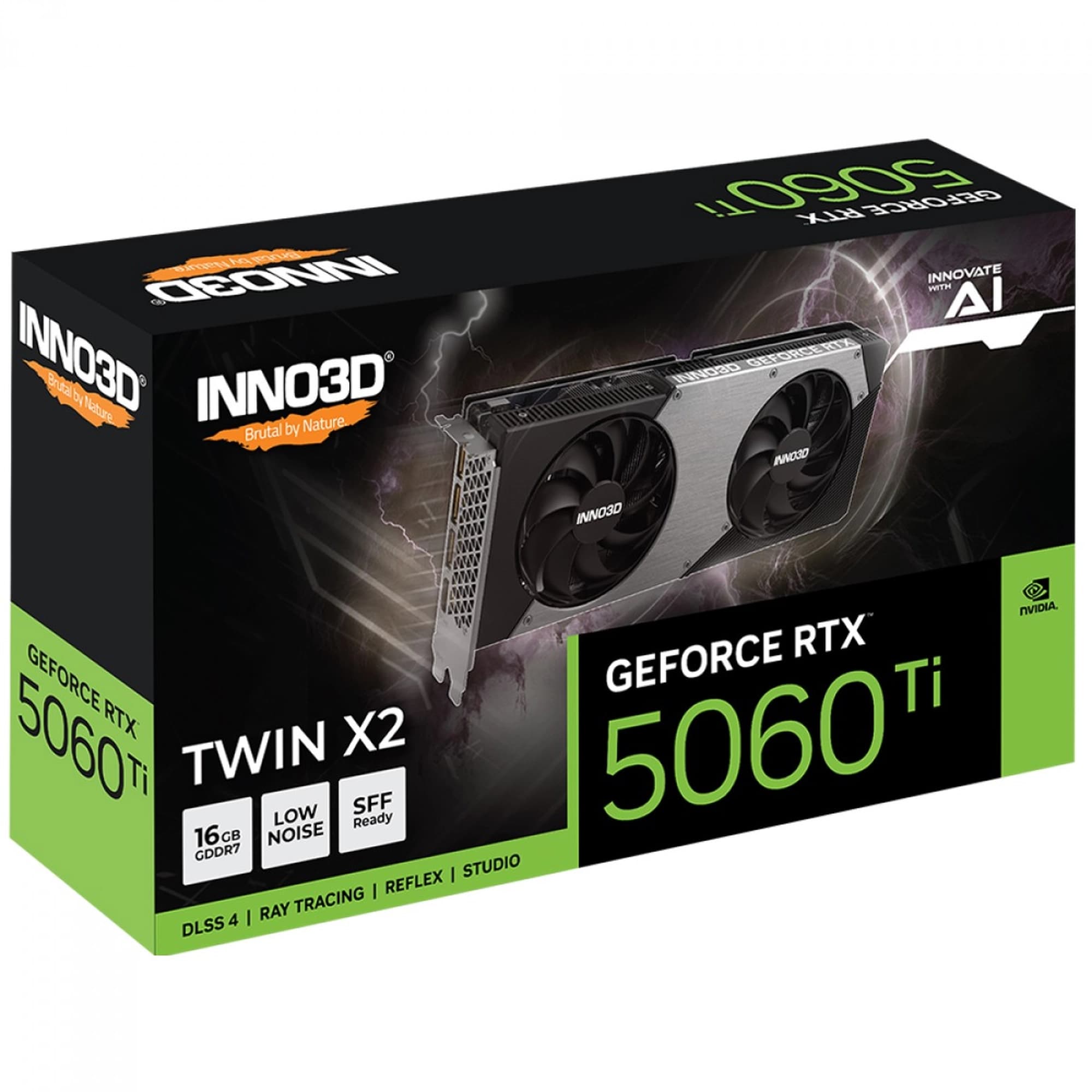 PLACA DE VIDEO GEFORCE RTX 5060 TI 16GB INNO3D BLACK GDDR7 128BITS