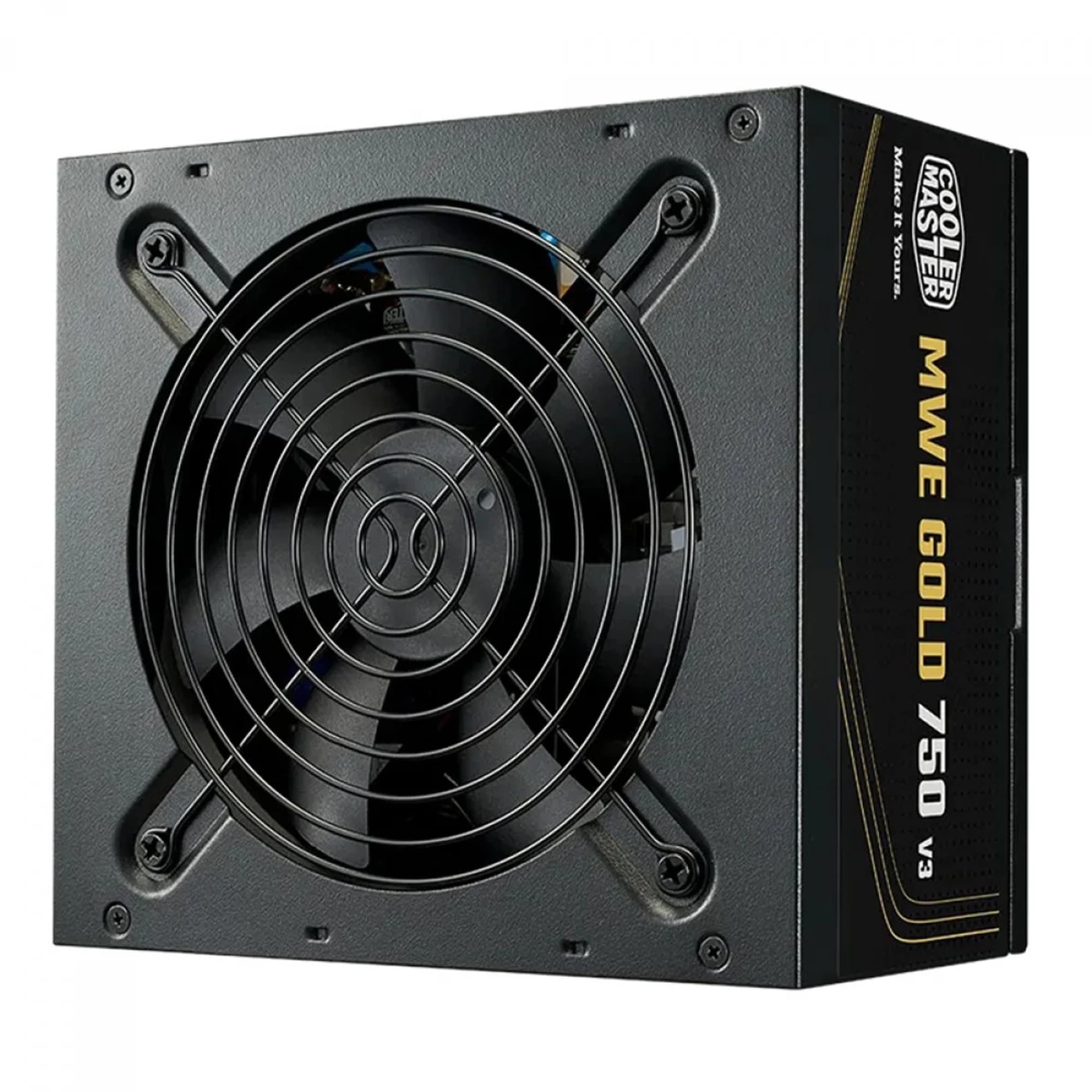 FONTE 750W COOLER MASTER V3 ATX 3.1 MWE 80 PLUS GOLD, PFC ATIVO, BLACK, CABO DE FORCA INCLUSO - 5 ANOS DE GARANTIA