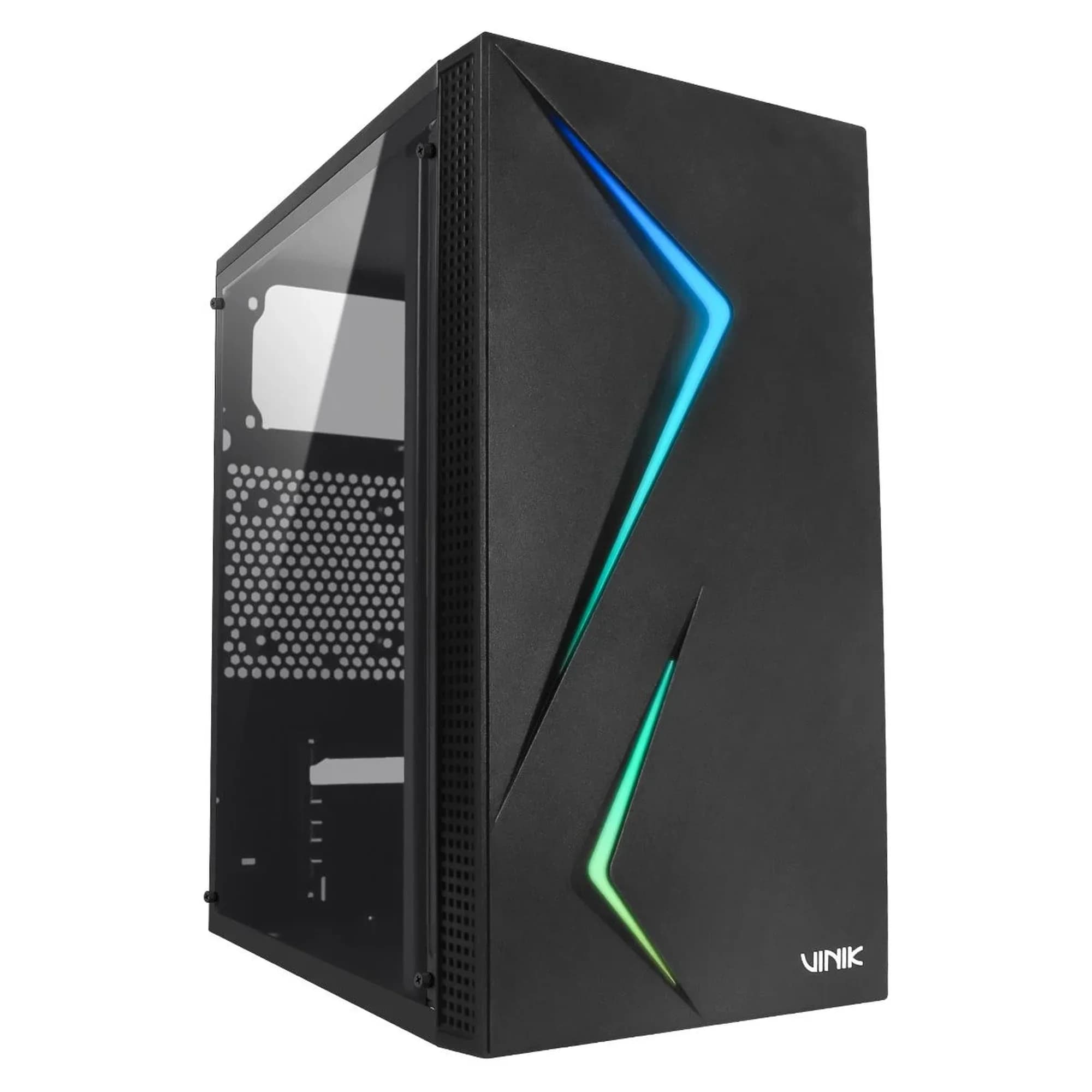 GABINETE GAMER VINIK TWIN EDGE PRETO LATERAL EM ACRILICO - GGTEACBK