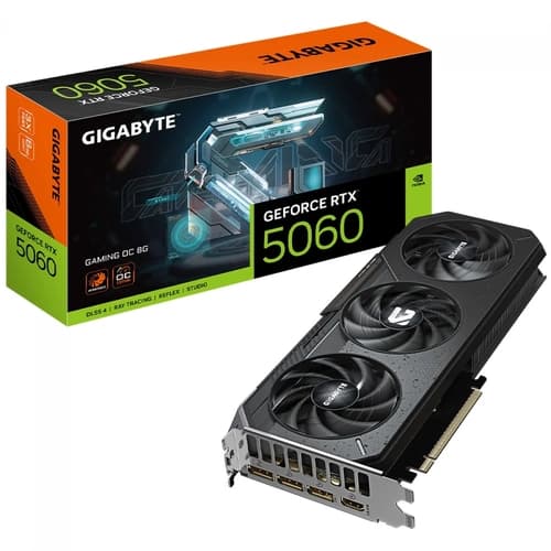 PLACA DE VIDEO GEFORCE RTX 5060 8GB GIGABYTE GAMING OC GDDR7, DLSS, RAY TRACING, GV-N5060GAMING OC-