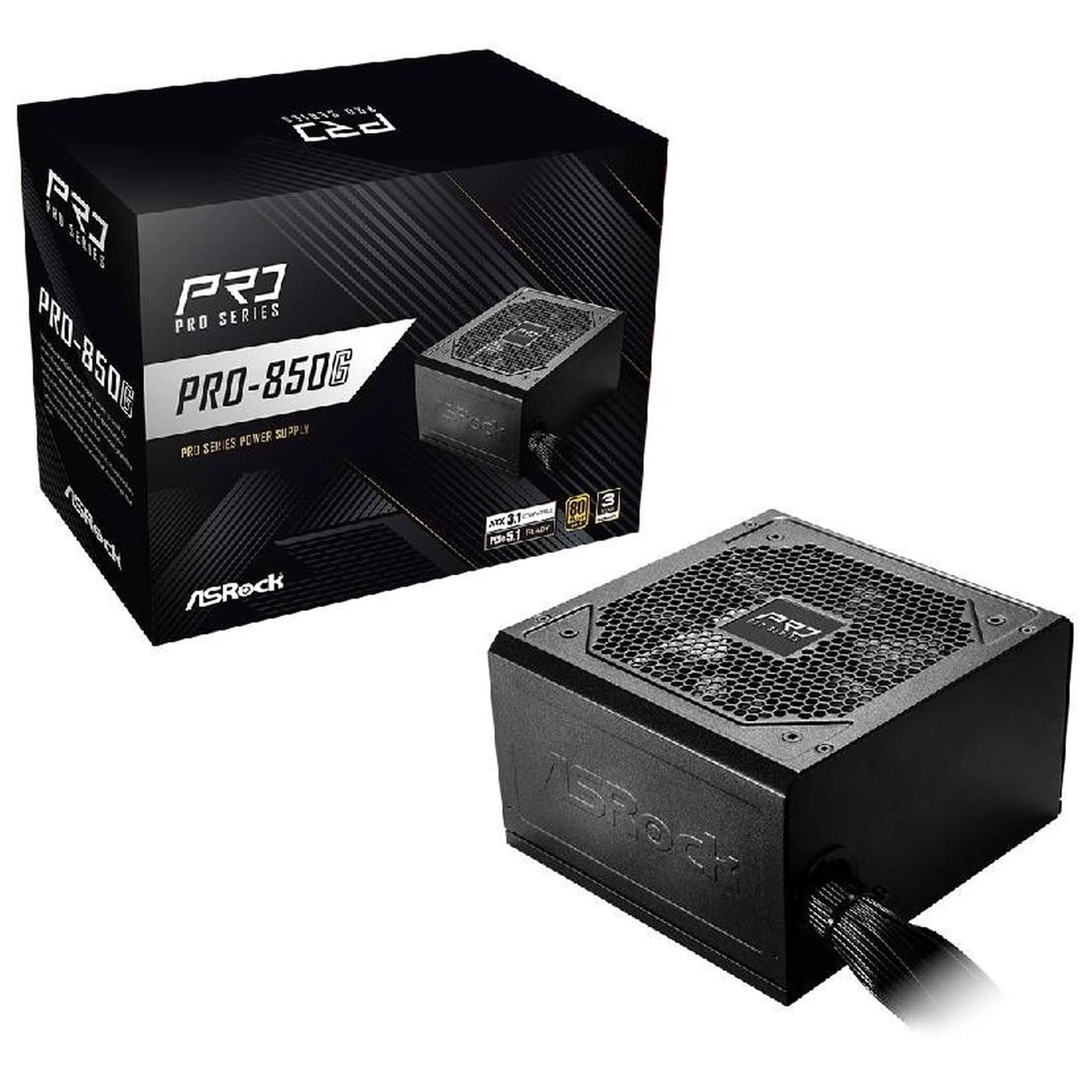 FONTE 850W ASROCK 80 PLUS GOLD BLACK PRO-850G