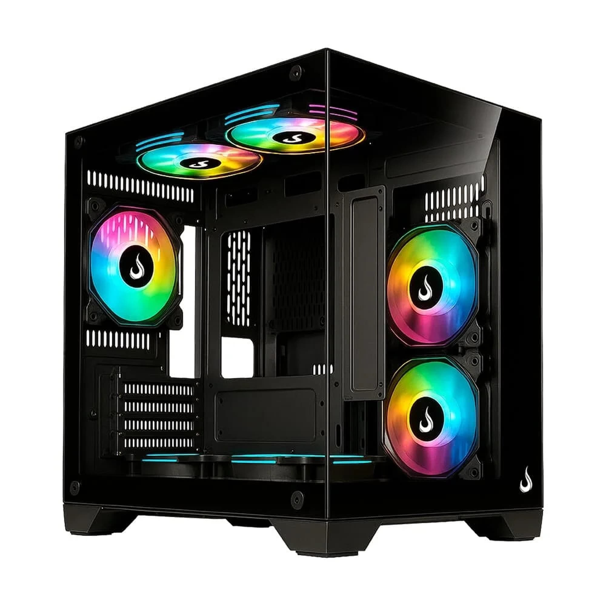 GABINETE GAMER RISE MODE GALAXY GLASS M MINI SEM FANS BLACK RM-GA-GGMN-FB