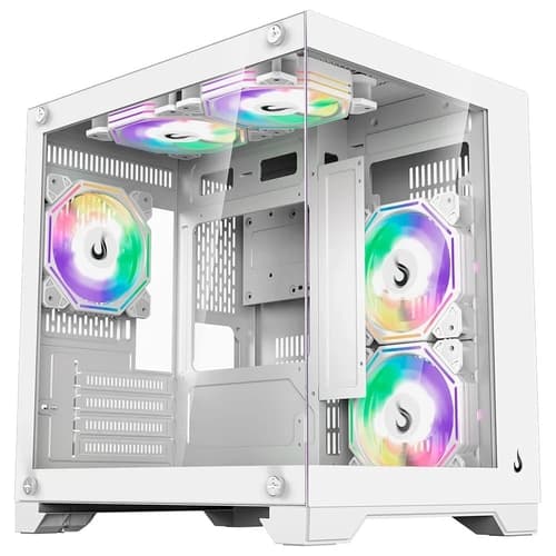 GABINETE GAMER RISE MODE GALAXY GLASS M MINI WHITE SEM FANS RM-GA-GGMN-FW